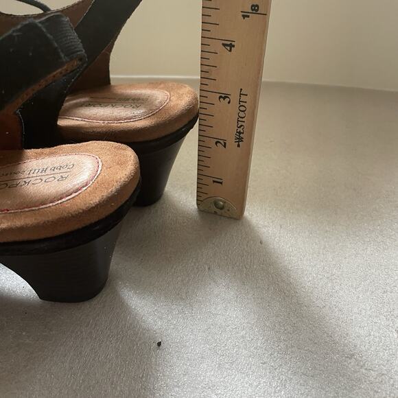 Rockport Gladiator Sandals Women 8 W Black Cobb Hill Leather Upper Suede Lace Up - Picture 10 of 10